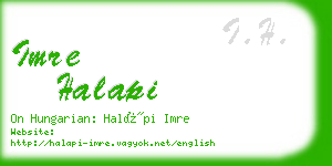 imre halapi business card